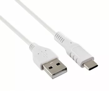 Cavo di ricarica DINIC USB tipo C a A, spina tipo C a A, 5V, 3A, bianco, confezione promozionale DINIC, 1,5 m